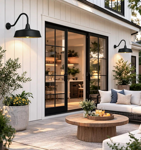 Gooseneck Outdoor Barn Light Fixture For Porch Patio Garage Front Door With E26 Bulb Compatibility Classic Farmhouse Vibe