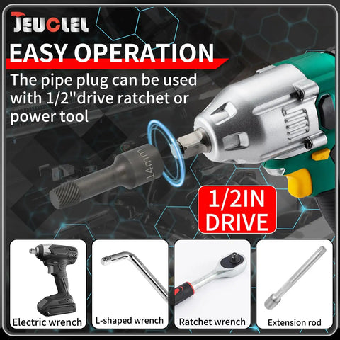 Five Piece Half Inch Drive Impact Wedge Proof Extractor Set For Bolt Removal And Safe Disassembly Extended Reach Design For Hard To Reach Fasteners For Tough Jobs, 1/2in drive