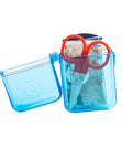 Travel Sewing Kit In Colorful Translucent Case With 10 Colored Threads, 25 Inch Tape Measure, Needles And Quick Fix Gear