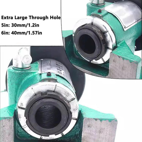 Close-up view of extra large through hole on Top Rated Cnc Rotary Indexing Table With Universal Dividing Head And 6 Inch 3 Jaw Lathe Chuck Sweet Milling Attachment Kit Built Tough For Hella Accurate Cuts And Fast Setup.