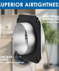 Dryer Vent Quick Connect Kit With Strong Magnetic Hold And Easy Clean Design showing sealing ring and concave design