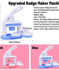 Two Size Button Maker Kit For DIY Badges And Pins 55mm And 35mm With 80 Pcs Supplies Includes Everything You Need In Blue and Pink