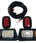 Golf Cart LED Headlight and Tail Light Kit for G14 G16 G19 G22 With Front and Rear LED Lights Plug and Play Upgrade Includes Switch and Quick Install Harness