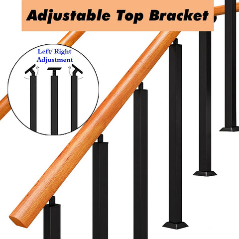 Top Shelf Metal Guardrail Poles For Stairs And Decks 20 Pack Cuttable Stair Railing Posts with adjustable top brackets.