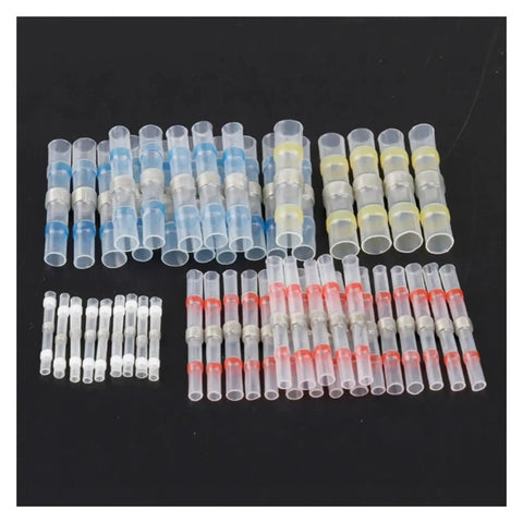 Kick Your Wiring Game Up With Solder Seal Heat Shrink Butt Terminals Featuring Solid Electrical Wire Connectors And Cable Terminals For Rock Solid Connections That Never Fall Apart Or Short Circuit On You. assorted heat shrink butt connectors blue yellow red clear