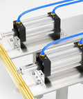 Beefy 4 Inch Bore 6 Inch Stroke Pneumatic Air Cylinder Double Acting Aluminum Body With PT1/2 Port installed on metal surface