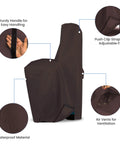 Heavy Duty 1000D Water Softener Tank Cover Outdoor Insulated Weatherproof Tear Resistant showing sturdy handle and air vents.