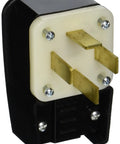 Industrial Grade 60 Amp 277 Volt Angled Straight-Blade Plug 8362-P Non-Grounding Black, Heavy Duty NEMA Receptacle with brass blades
