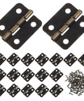 1:12 Scale Miniature Bronze Hinges Set Of 20 With 80 Screws For Dollhouse Furniture Cabinet Closet DIY Projects Antique Brass Finish 0.70 x 0.62 x 0.15 Inches