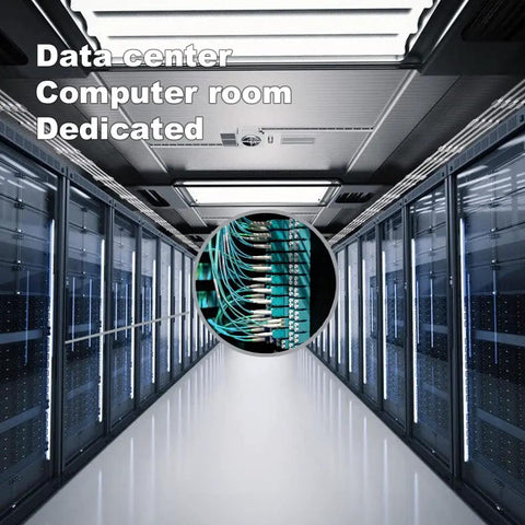 Badass Om3 Lc To Lc Fiber Patch Cable Three Feet Multimode Network Wire connecting racks in a data center.