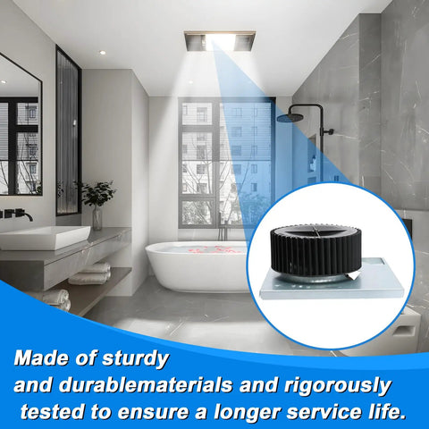 97015159 Motor Assembly Replacement shown enhancing bathroom ventilation in a modern bathroom setting, emphasizing low noise and efficiency.