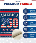 Double Sided 12 By 18 Inch 250 Years American Garden Flag All American Pride Patriotic Yard Flag 1776 2026 United States Anniversary Decor For Independence Day Front Porch Garden Display features premium fabric details and benefits.