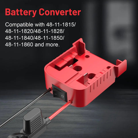 Milwaukee 18V Battery Power Wheel Adapter Kit Two Pack With Built In Switch Fuse Holder Wire Terminals And 12AWG Wire for DIY RC
