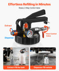 Pneumatic Transmission Fluid Pump 8 L Oil Fluid Extractor And ATF Refill Dispenser With rotary control valve, HDPE tank.