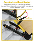 Huge Upgrade Electric Stair Climber Dolly with anti-skid tracks gliding on stairs for safe transport of heavy loads.