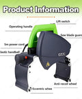 Quick Slice Handheld Electric Pipe Cutter Adjustable 3200RPM showing operating handle, lift switch, and saw blade guard.