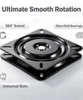 Two Piece 7 Inch Boat Seat Swivel With Flat Pedestal Base Black Marine Replacement Gear delivering smooth full 360 spin with silent ball bearings.