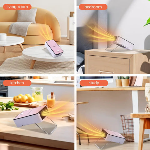 Portable PTC Ceramic Space Heater That Cranks Out Quick Heat In 3 Seconds, Compact Desk Warmer in various home settings