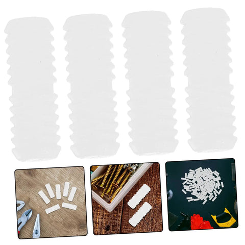 Hella Sturdy Slick Furniture Connector Kit 100 Piece Hidden Fasteners For Dead Simple Cabinet And Shelf Assembly Heavy Duty Wood Panel Joiners With Double Head Design shown in multiple angles.