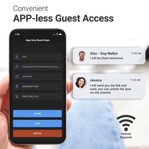 Image showing the Aegis Smart Door Lock With WiFi Gateway, Auto Unlock And Auto Lock, Guest Access Without An App on a smartphone screen.