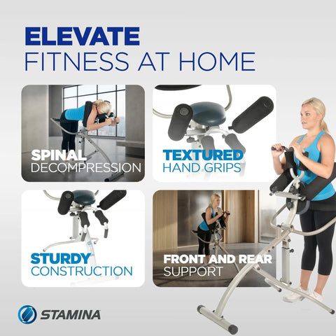 InLine Traction Control System For Back Pain Relief And Spine Decompression, easy home gym with textured hand grips and support