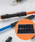 Awesome 800 Pc Heat Shrink Tubing Kit With Super Fast 3:1 Ratios Adhesive Lined Marine Grade Wraps That Seal Tight For Any Industrial Jobsite Or DIY Electrical Fixins Without Getting Burned, black tubing on orange and blue wires