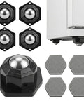 Heavy Duty Hex Self Adhesive Caster Wheels Four Pack with smooth rolling pads, ideal for furniture movers and appliances.
