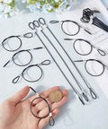 20 Pack 9 Inch Stainless Steel Wire Rope Lanyards With Rubber Coated Braided Cable Locks 5mm Thick Tether Safety Straps displayed on table