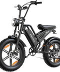 20 Inch Fat Tire Electric Bike For Adults With 1500 Watt Peak Motor Removable 48V 15Ah Battery Up To 60 Mile Pedal Assist Range And 28 MPH Top Speed For Off Road Dirt Trails And City Commuting, side view showing thick tires and frame.