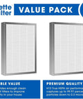 Premium H13 True HEPA Replacement Filter For MA-25 Air Purifier With 3-In-1 Filtration System, 4 Pack, Easy Install, front view.
