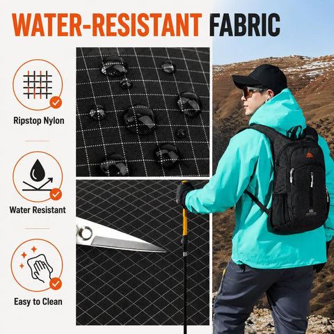 Ultralight 18L Foldable Hiking Daypack For Travel Camping And Cycling Water Resistant Packable Backpack on hiker's back