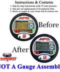 Not A Gauge Assembly Repair Kit For LCD Info Gauge Center Display before and after using diffuser film for watercraft