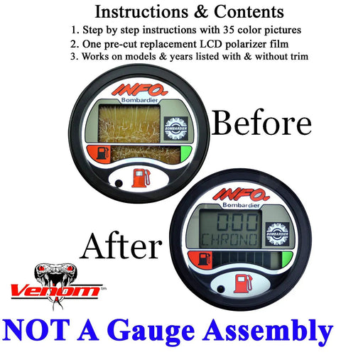 Not A Gauge Assembly Repair Kit For LCD Info Gauge Center Display before and after using diffuser film for watercraft