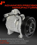 Rock Solid AC Compressor With Clutch Upgrade For Honda Accord Crosstour 2008 Through 2015 10SR15C side view with black pulley.