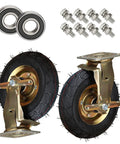Heavy Duty Swivel Caster Wheels 2 Pack Built Tough With Smooth Riding Rubber Tires And Secure Lock Brakes, includes bolts and bearings.