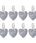 8-Piece Tablecloth Weights With Metal Clips Marble Heart Pendant Style 4.5 X 4.5 Cm Each 1.77 X 1.77 Inch 7.3 Cm Total Length for outdoor use.