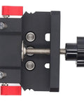Hit The Mark Every Time Self Centering Doweling Jig With Precise Fine Scale, aluminum alloy drill guide detail view.