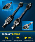 Front CV Axle Shaft Assembly For Subaru Forester 2009 2013 Impreza WRX 2011 2014 WRX Limited XV Crosstrek 2013 2014 Replacement With Sealed Neoprene Boot 66 7381, highlighting input and output shaft splines
