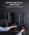 Person filling the removable water tank of Nugget Ice Maker Countertop With App And Voice Control Self Cleaning Ice Machine
