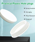 1-1/2 Inch Plastic Hole Plugs Flush Snap-In Round Hole Covers for Cabinets, Furniture, Shelves and Cupboards, White, Nylon