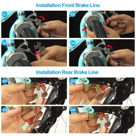 Premium Bike Brake Cable Kit With Housing For Mountain Vintage And 20 Inch Kids Bicycles Front And Rear Cable Set Black Installation Steps