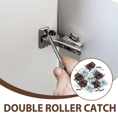 Double Ball Catch Cabinet Door Latches Set With Heavy Duty Iron Hardware And Strong Locking Mechanism for Cabinet Installation