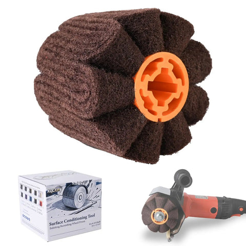 Pro Grade Heavy Duty Wave Shaped Nonwoven Surface Conditioning Tool 4.1 By 4 Inch for polishing machines and finishing metals