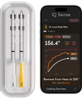 Smart Wireless Meat Thermometer With Two Ultra Thin Probes, WiFi Remote Range, Heat Safe To 1000F, Five Sensors No Guesswork For Maximum Accuracy, Real Time Temps, Rest Reminders, Guided Cooking For Grill, Oven, Smoker And Air Fryer in case and app