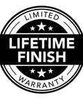 Black and white badge stating 'Lifetime Finish Limited Warranty' for Eastport Bath and Shower Trim With Valve in Satin Nickel Finish