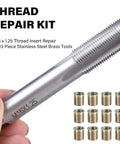 Hotty Plug Thread Repair Kit M14 Inserts Plus 16x125 Tap Set Stainless Steel Sparks Hole Fixer For Gas Engines Professional Tool, M16x1.25 tap