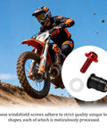 Tough As Nails Ten Piece Motorcycle Windshield Screw Bolt Kit With Red 5mm Mounting Fasteners and Heavy Duty Wrench for Vibration Proof Security and Smooth Highway Cruising, showing red screw and black spacer.