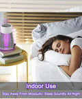 Indoor And Outdoor Electric Mosquito Killer With UV Light next to sleeping woman, showcasing indoor use and design.