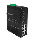 9-Port Unmanaged Industrial Ethernet Hardened Network Fiber Switch with 6 x 10/100Base-T RJ45 Plus 3 x 100Base-FX SFP