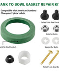 Toilet Tank To Bowl Coupling Kit With 3 Inch Gasket Set Green Washer White Washer Black Ring Long Bolts Hex Nuts And Locking Rings For A No Leak Heavy Duty Tank To Bowl Seal On Most 3 Inch Flush Valve Openings